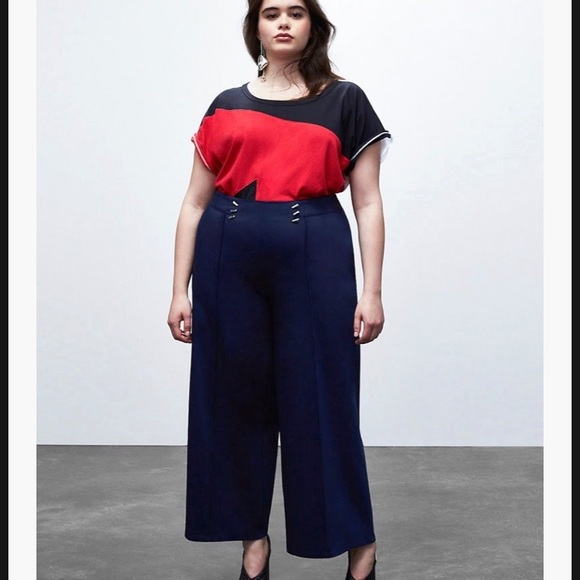 Lane Bryant X Prabal Gurung collab gorgeous navy blue dress pants NWT plus sz 28 - Picture 8 of 8